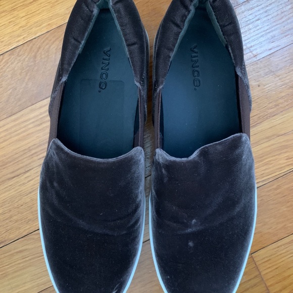 Vince Brown Velvet Size 8.5 Platform Sneakers - Picture 2 of 5